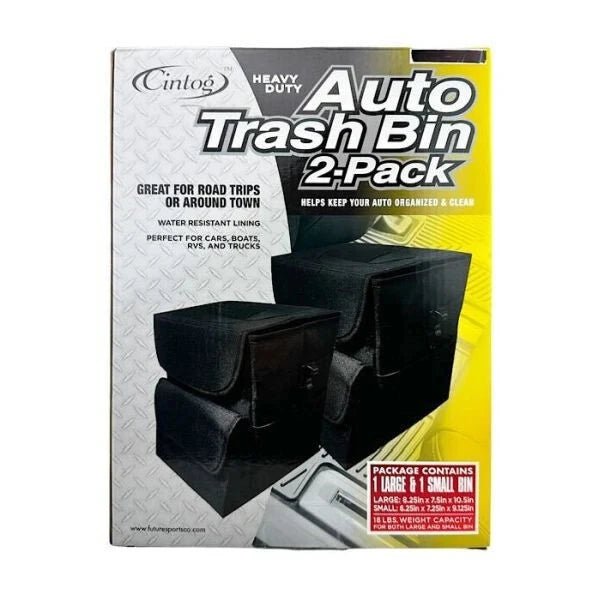 2 PACK of Cintog Wet/Dry Auto Trash Bins – One Large and One Small Bin - M&M