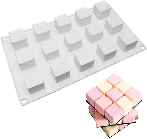 3D Square Shape Silicone Baking Mold for Mousse Cake - M&M
