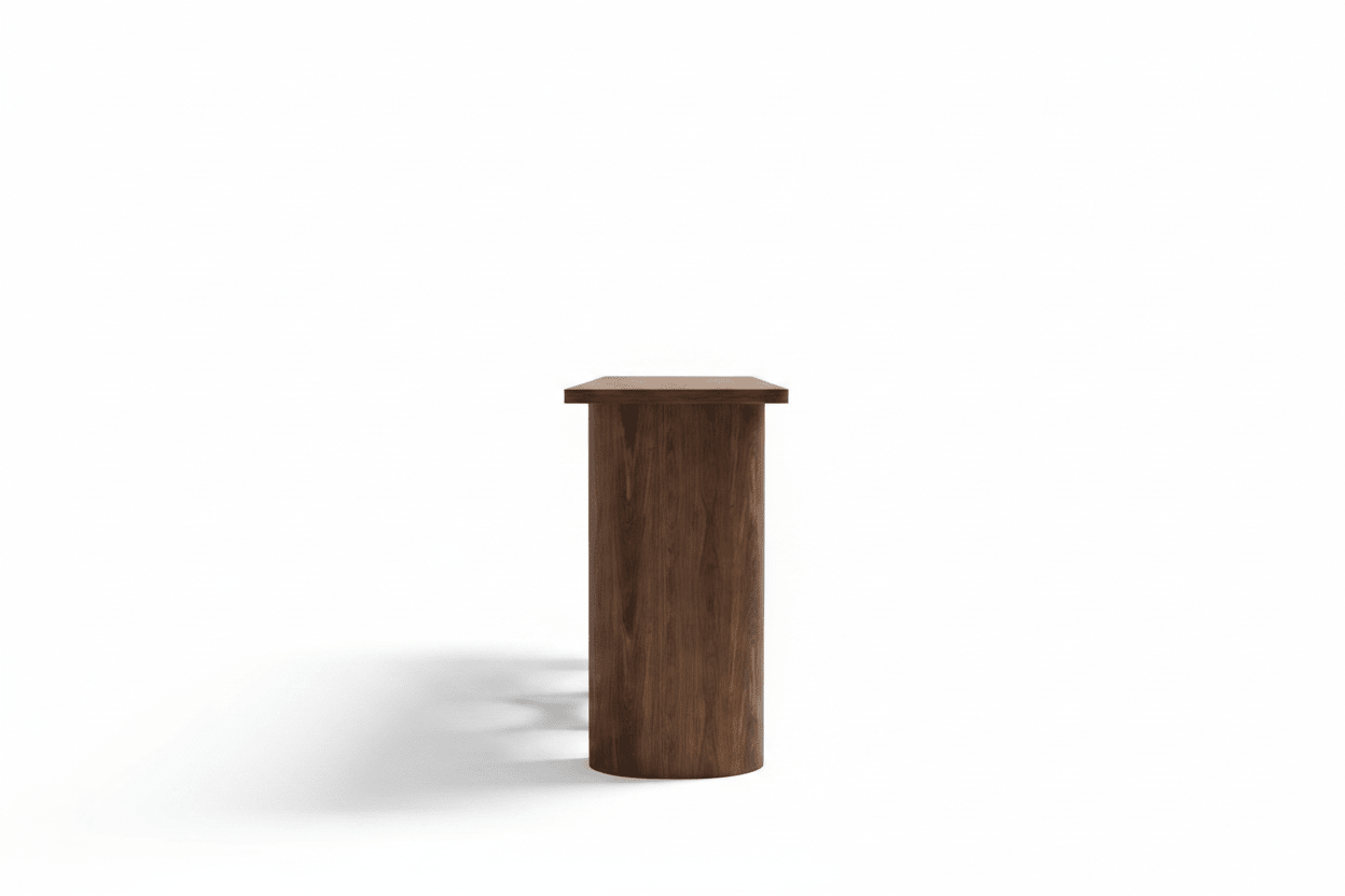Arco Console Table – Sculptural Walnut & Travertine | طاولة أركو – جوز نحتي وترافيرتين - M&M