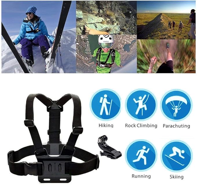 TEKCAM Action Camera Head Strap Chest Strap Mount Chest Harness with - M&M