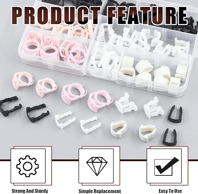 THE WHITE SHOP 80Pcs 8 Sizes Fuel Line Retaining Clip Assortment Kit - M&M