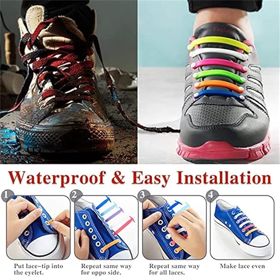 Lazy Tying - Free Elastic Shoelaces - M&M