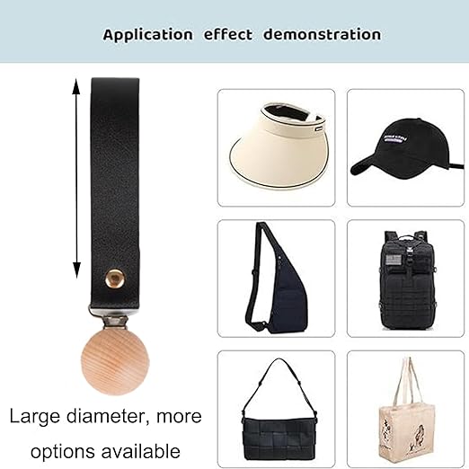 Hat Clip for Travel on Bag,Strong Wooden Clip for Hanging Sun Straw Hat - M&M
