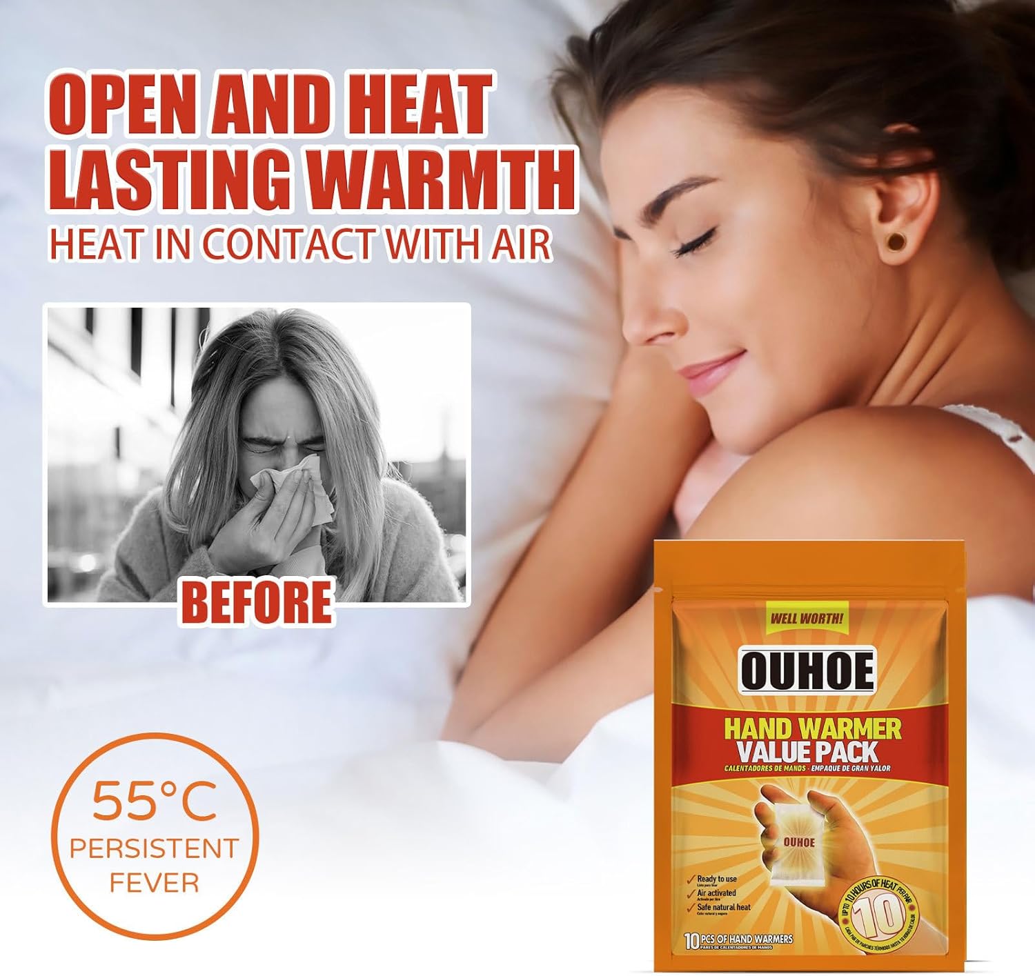 Hand Warmer Value Pack, Disposable Hand Warmers,10 Hours Heating, Super Long - M&M
