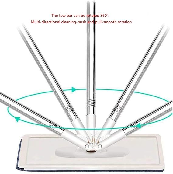 Innovative Twin - Chamber Spin Mop & Bucket Set – Microfiber Flat Mop with Stainless Steel Handle for Wet & Dry Floor Cleaning - M&M
