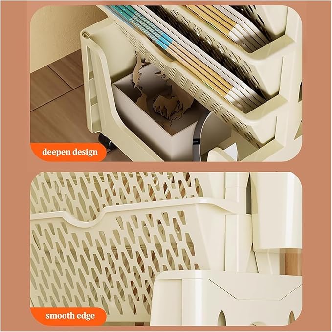 book cartMobile Bookshelf,Mobile Bookshelf With Wheels, 5 Tier Book Rack - M&M