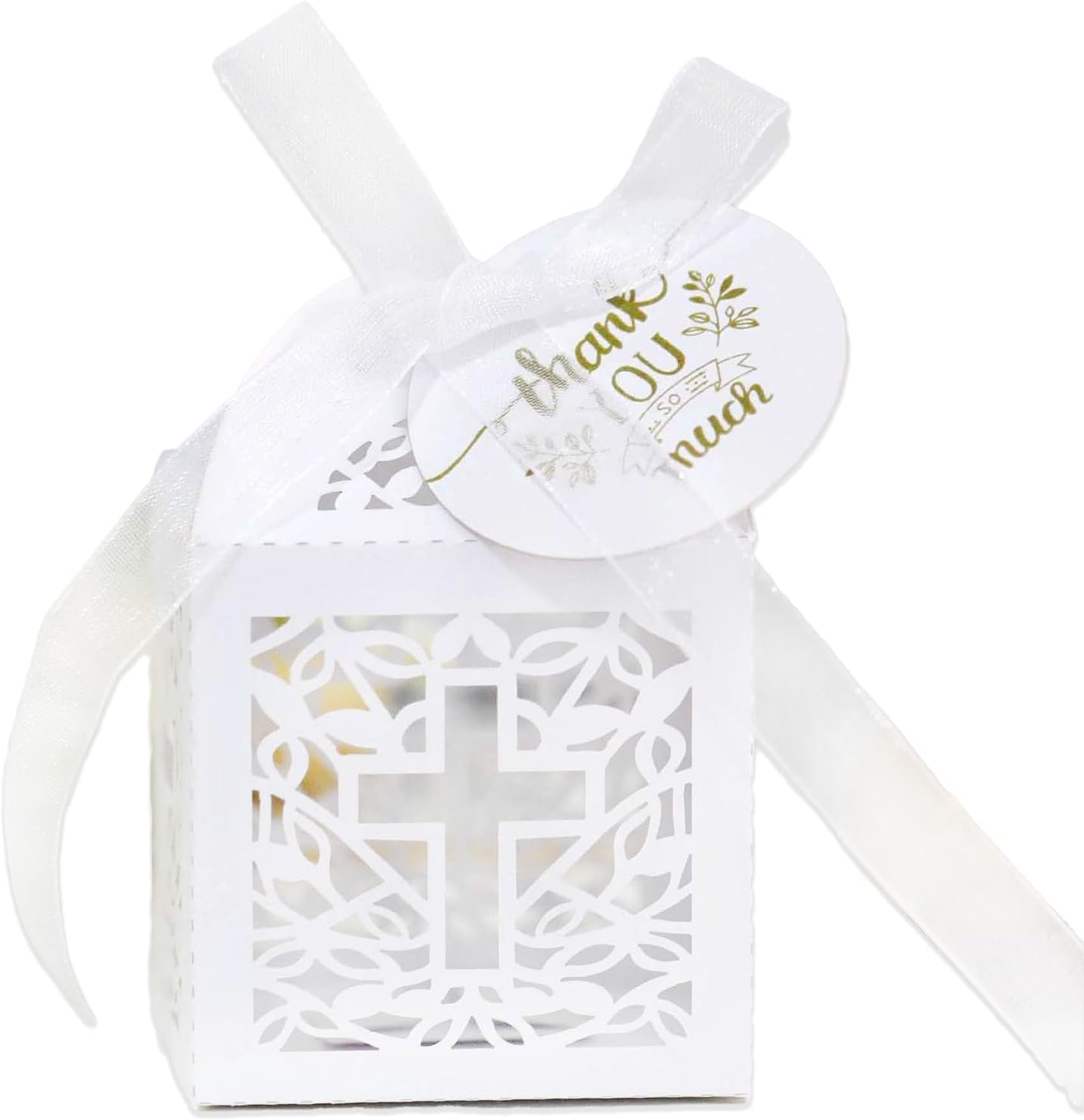 50 PCS Cross Laser Cut Candy Boxes - M&M