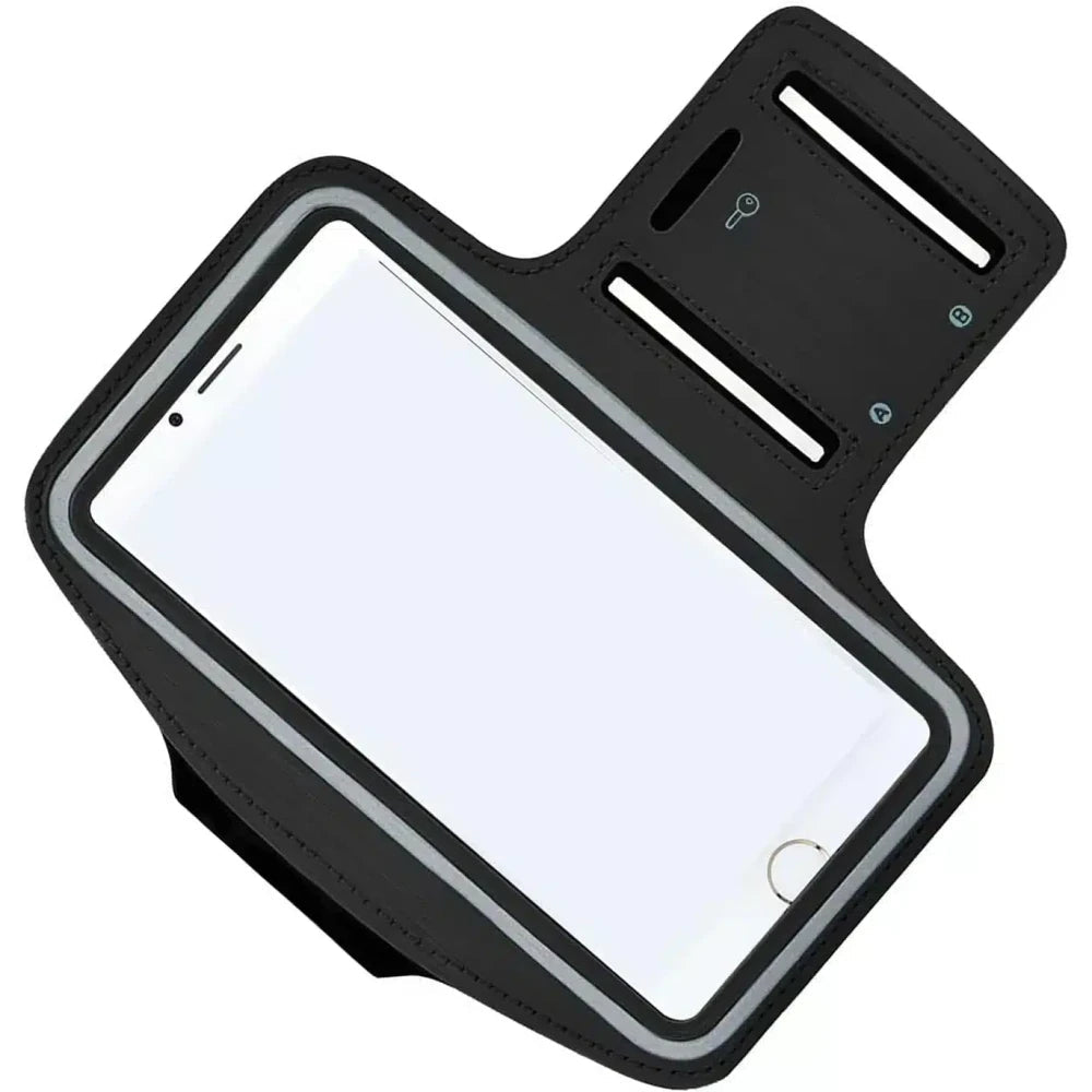 Running Armband, Smartphone Holder, Black, One Size Fits Most, Running Smartphone Pouch, Jogging, Arm Pouch, Arm Holder, Compatible with All iPhone Models - M&M