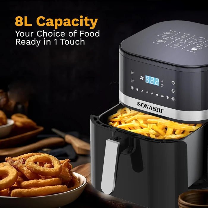 Sonashi SAF - 800N Digital Air Fryer – Healthy Oil - Free Cooking, Multiple Presets & Temperature Control | Ideal for Home Kitchen | UAE - M&M
