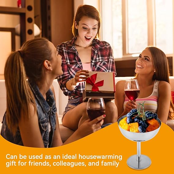 Ice Cream Cups, Stainless Steel Dessert Dish Salad Bowl for Home Party Eat - M&M