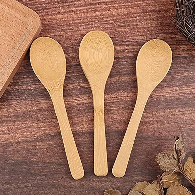 Bambu Cini 3 - Piece Natural Bamboo Kitchen Cooking Spoon Set – Eco - Friendly & Heat Resistant - M&M