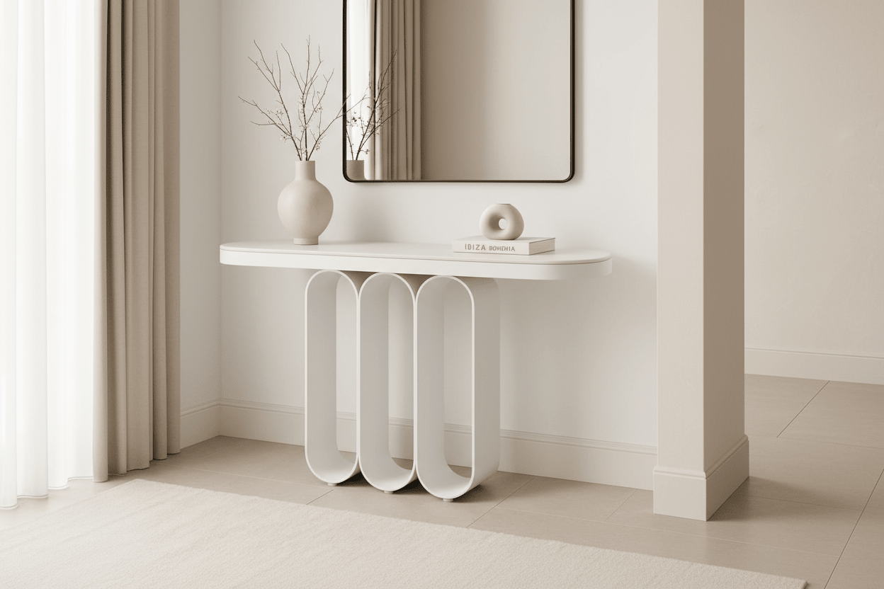 Handcrafted Arch Loop Console Table – Made to Order | Oak & Bronze - M&M