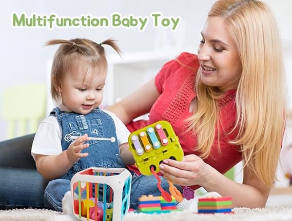 7 - in - 1 Montessori Baby Activity Cube – Educational Learning Center for Toddlers - M&M