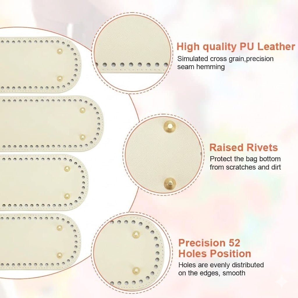 NALACAL Premium Cream White Crochet Bag Base - M&M