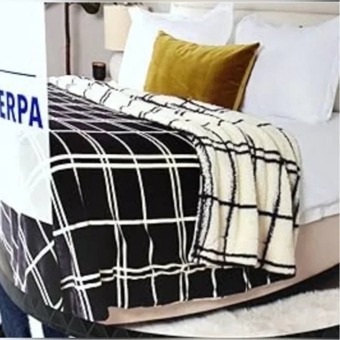 Life Comfort Reversible Sherpa Fleece Blanket 200CM*240CM - M&M