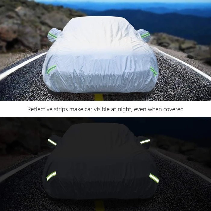 Amazon Basics Silver Weatherproof Car Cover – 150D Oxford, Sedans up to 160″ - M&M