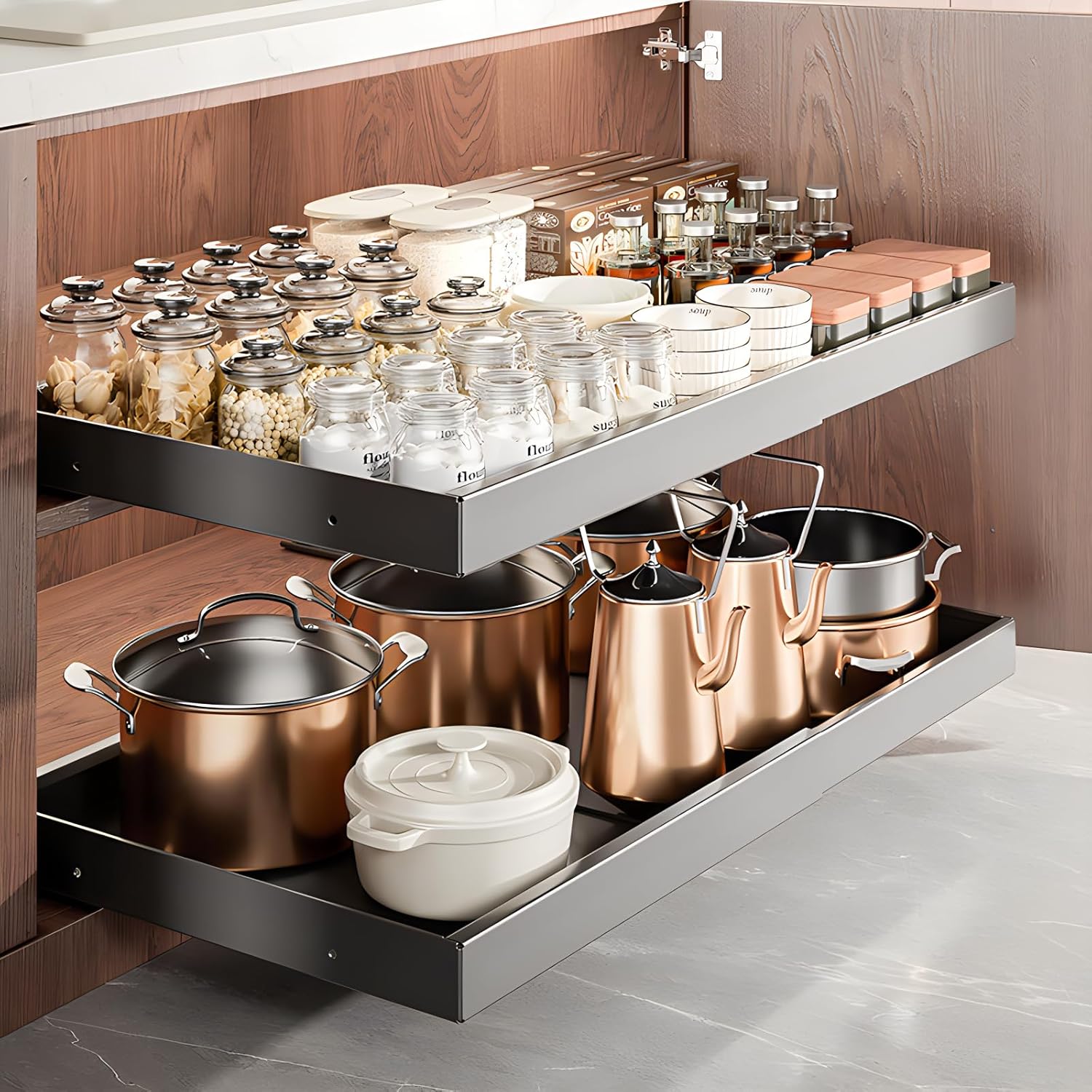 Heavy - Duty Expandable Pull - Out Cabinet Organizer - M&M