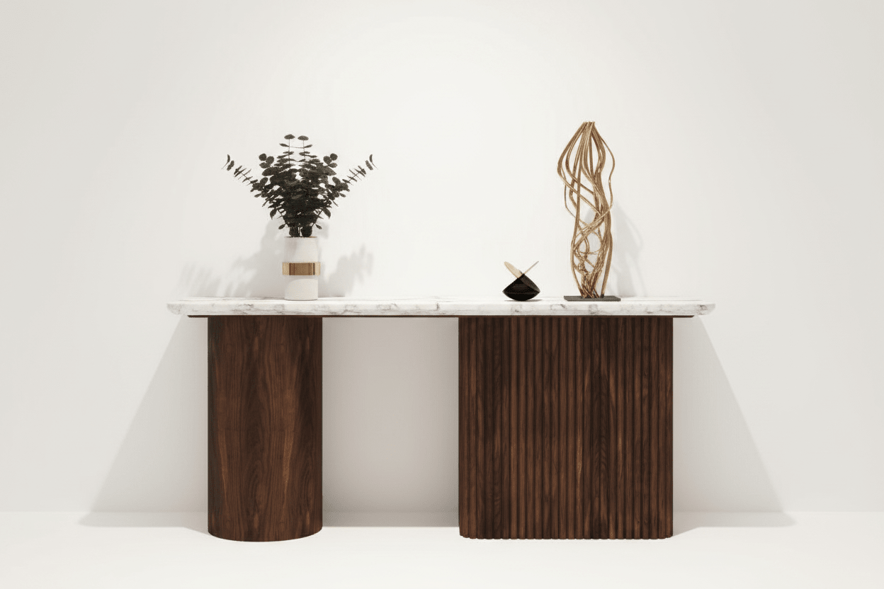 Harper Console Table – Handcrafted Solid Wood | طاولة هاربر الكونسول – خشب صلب مصنوع يدوياً - M&M