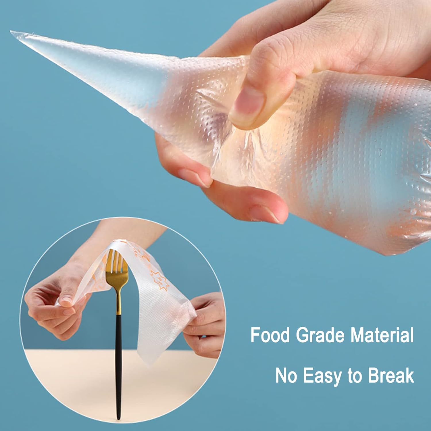 Disposable Piping Bags – Anti - Burst Pastry Bags with Non - Slip Bump for Icing, Frosting & Cake Decorating - M&M