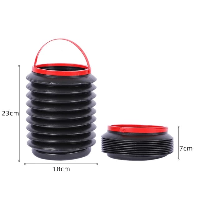 Foldable Car Trash Bin Can Organizer Holder – Black - M&M