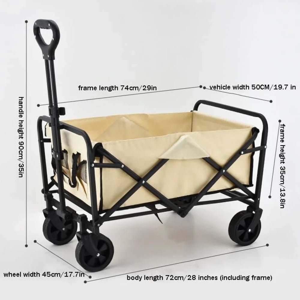 ZAIED Folding Trolley Cart on Wheels,Camping Trolley Collapsible Festival Wagon - M&M