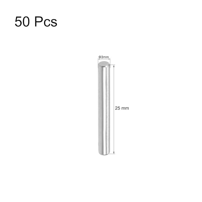 QUARKZMAN 50 - Pack Stainless Steel Dowel Pins (3mm x 25mm) - M&M