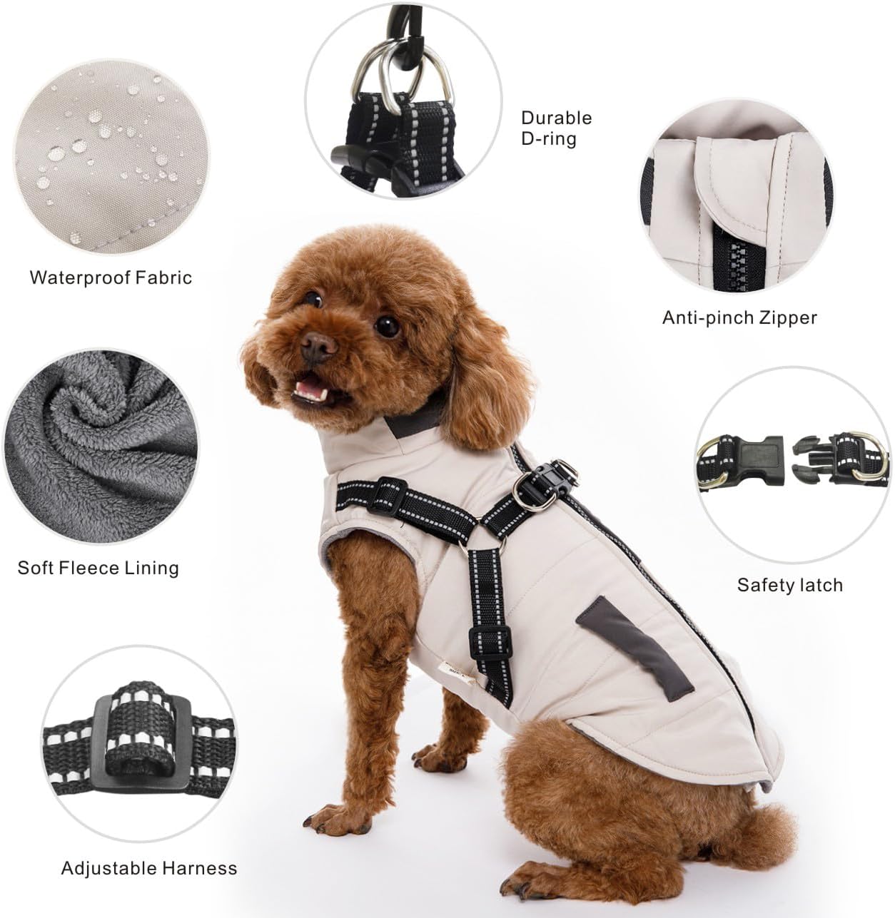 Dog Winter Jackets,Warm Dogs Coats Dogs Clothes Reflective Doggie Apparel - M&M