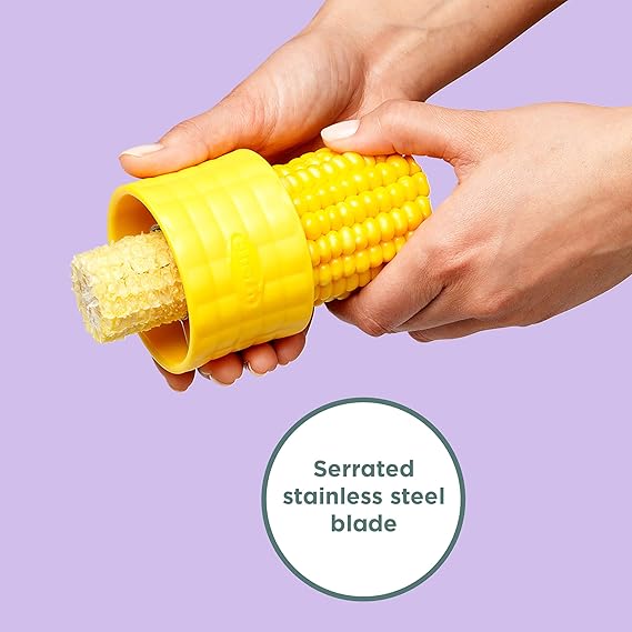 Chef'n Cob Corn Stripper, Sweetcorn Kernel Remover Tool, Yellow, 7 x 5 cm - M&M