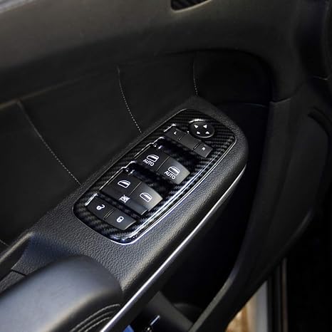 Carbon Fiber Window Lift Trim Switch Panel Cover Trim for Dodge Charger - M&M
