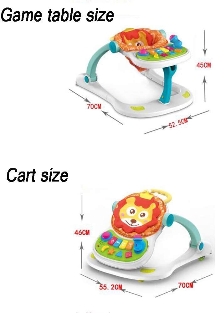 4 - in - 1 Baby Walker with Music & Game Table – Lion Design - M&M