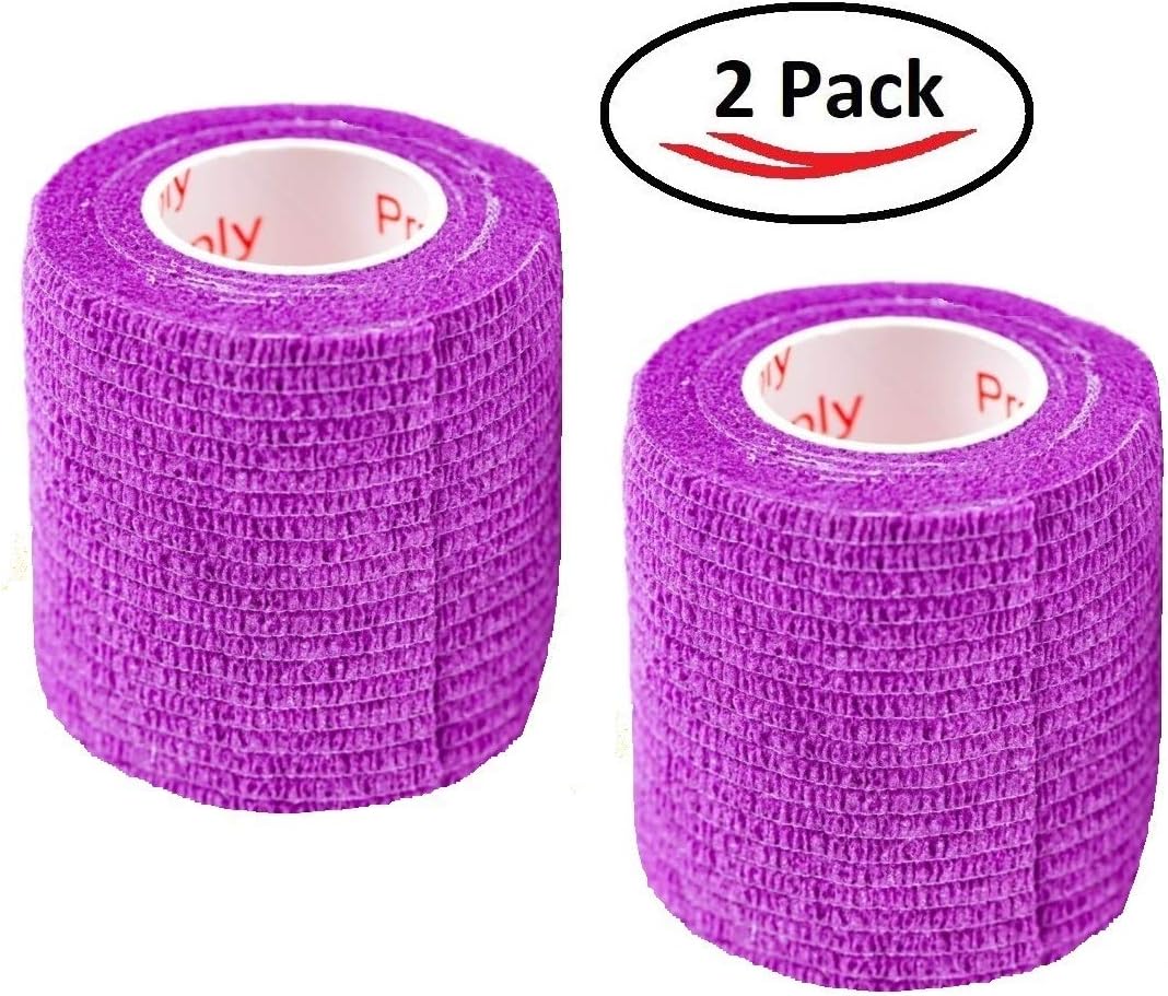Prairie Horse Supply Vet Wrap Tape (Purple) (2 Pack) (2 Inch x 15 feet) Self - M&M