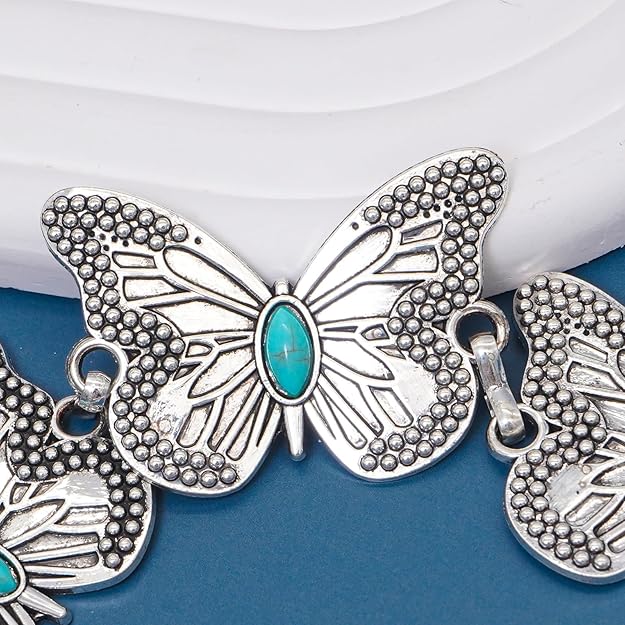 Women Western Chain Belt Adjustable Turquoise Metal Waist Chain Boho Chain - M&M