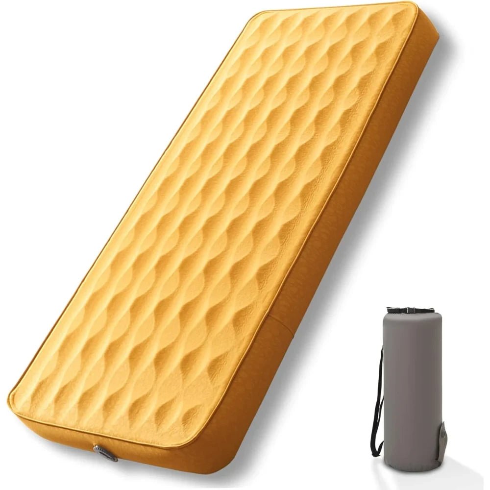 AIRELAX Single 3D Self - Inflating Camping Mattress, Side Sleep Friendly Camping Air Sleeping Pad, 78″×27″ Sleeping Mat, 4 Inches Ultra Thick Camping Pad, Portable Roll - Up Floor Guest Bed - M&M