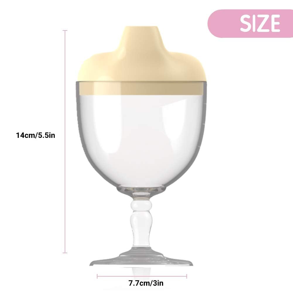 Fancy Wine Glass Sippy Cup Spill Proof for Baby - M&M