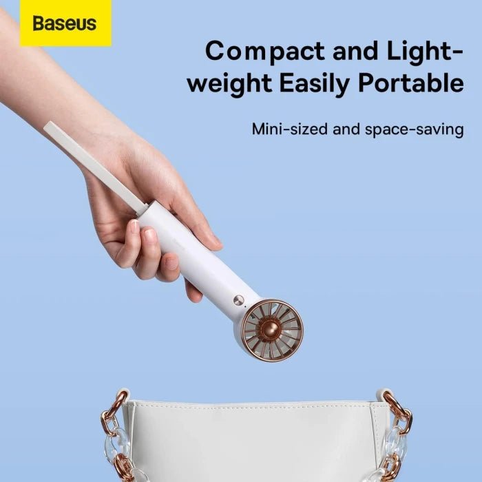 Baseus Flyer Turbine Handheld Fan High Capacity（4000mAh）Type - C Output Line White - M&M