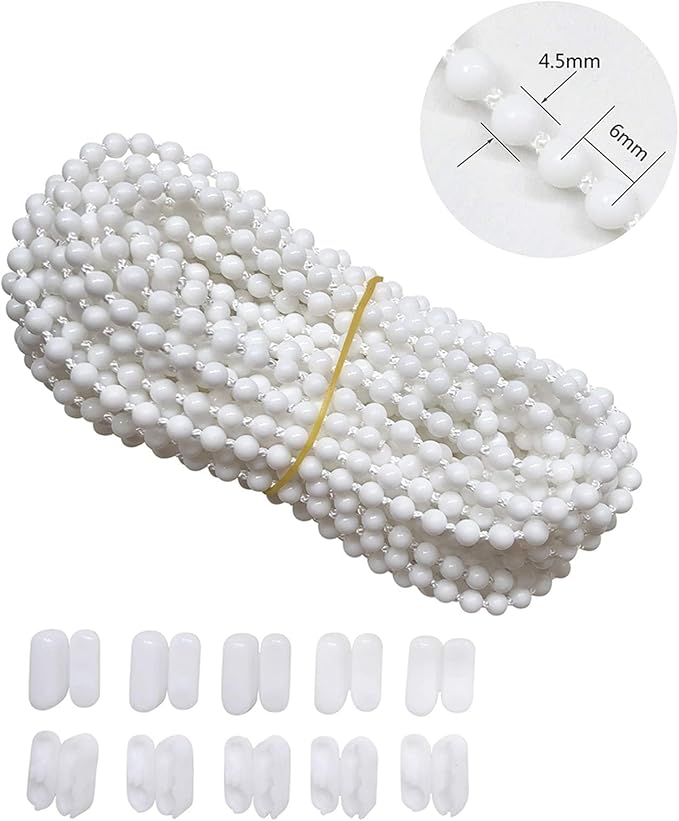Generic 10 Meters Roller Blind Cord with 10 Pieces Plastic Connectors for Roller - M&M