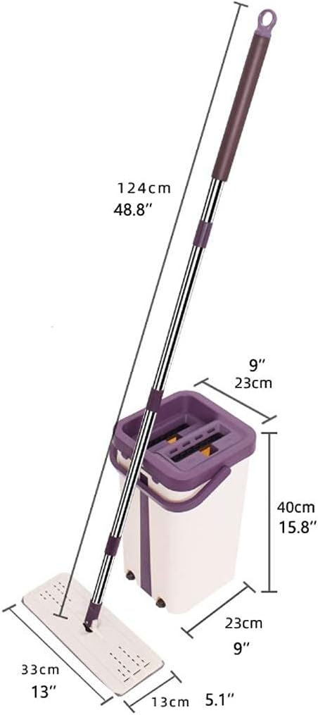 Innovative Twin - Chamber Spin Mop & Bucket Set – Microfiber Flat Mop with Stainless Steel Handle for Wet & Dry Floor Cleaning - M&M