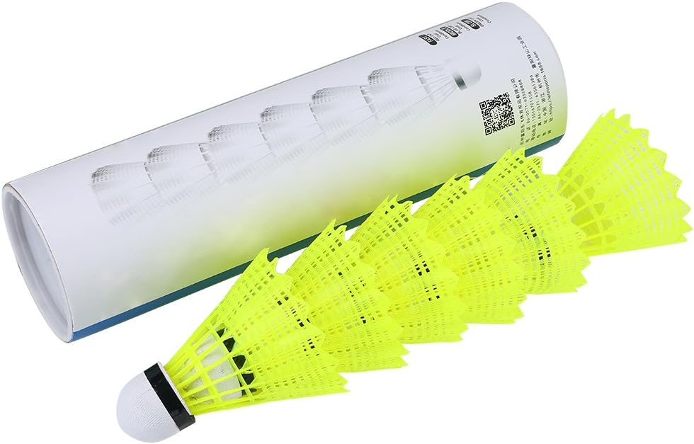 Pro Action High - Visibility Neon Plastic Shuttlecock for Professional and Recreational Badminton - Durable Aerodynamic Design, Bright Green Color for Enhanced Tracking - M&M