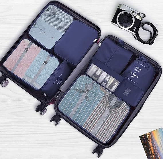 SOOFAM 10 PCS Packing Cubes,Travel Organizer Bags for Luggage,Travel Packing - M&M