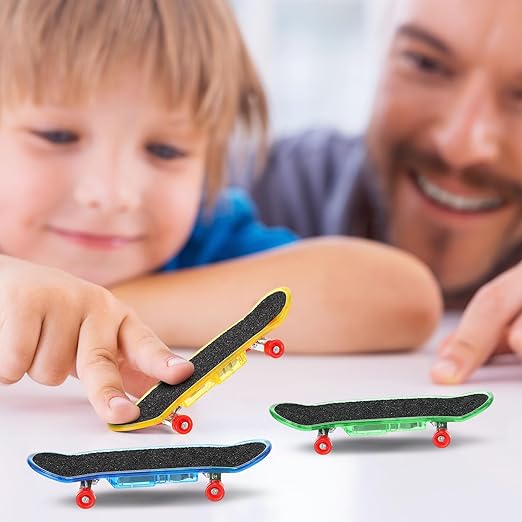 Sotiff 12 Pcs Light up Mini Finger Skateboards Mini Finger Shoes Toys Set 6 - M&M