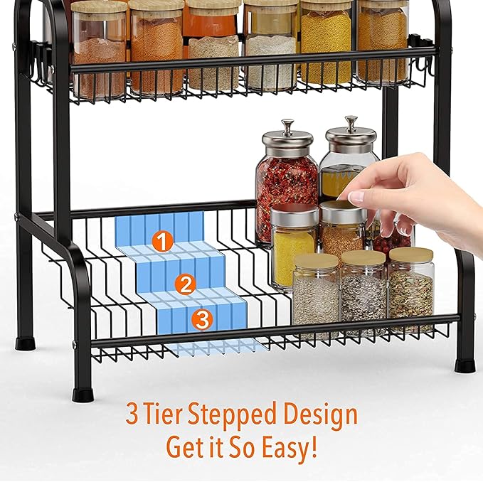 2 - Tier Foldable Metal Spice Rack - M&M