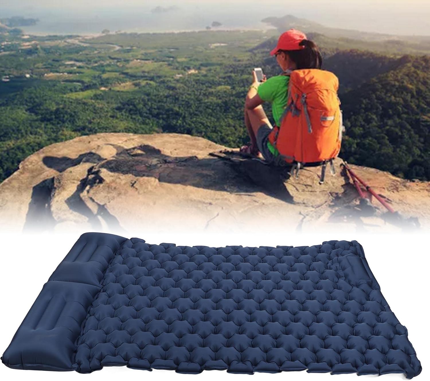Sleeping Pad, Nylon Waterproof Tear Resistant Camping Mattress, Built in - M&M