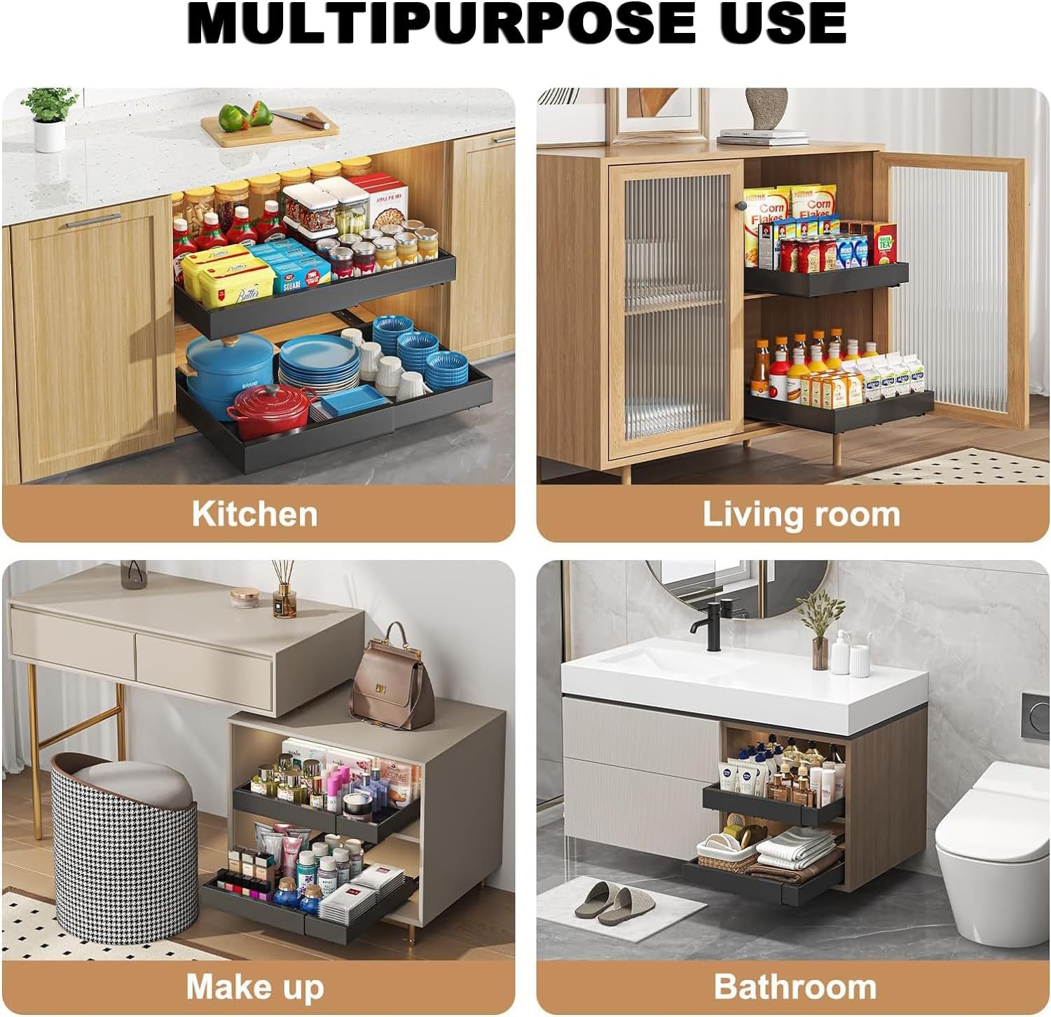 Heavy - Duty Expandable Pull - Out Cabinet Organizer - M&M