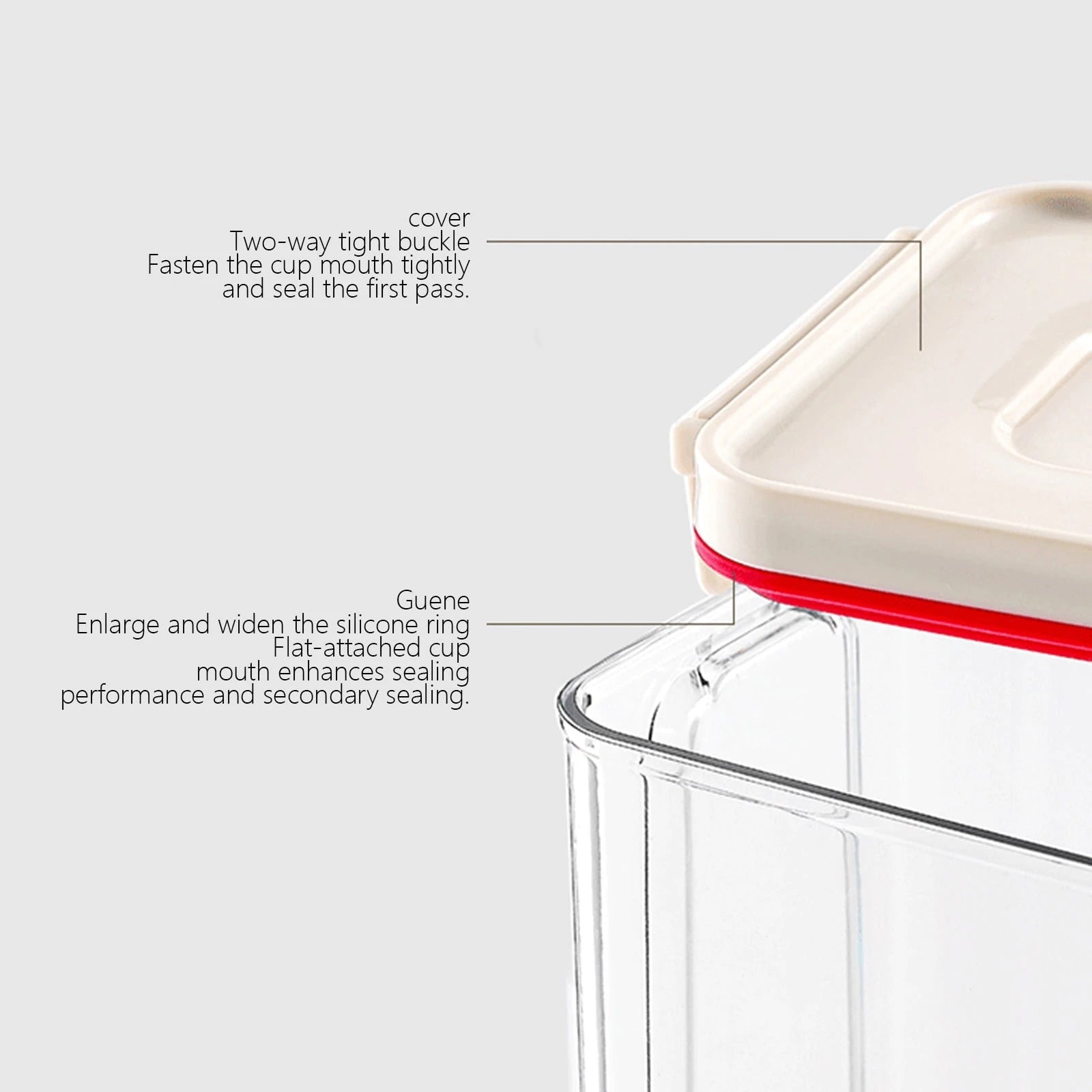 ICQOVD Push - Button Airtight Container set 3 sizes Plastic Food Storage - M&M