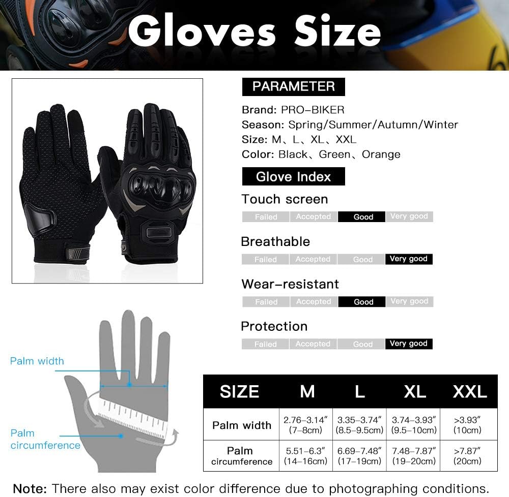Touchscreen Motorcycle Full Finger Gloves for Men Women - M&M