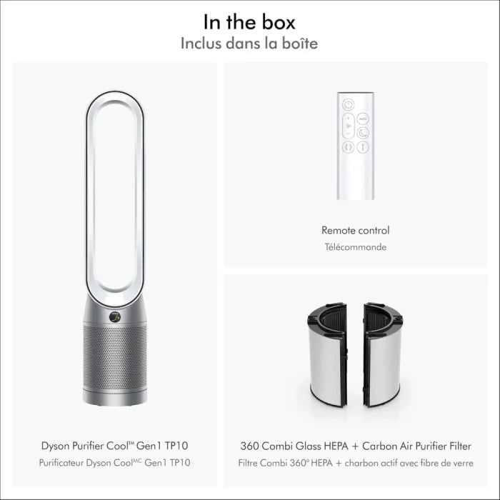 Dyson Purifier Cool Gen1 TP10 Air Purifying Fan with HEPA Filter (White/Silver) - M&M