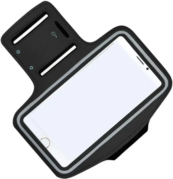 Running Armband, Smartphone Holder, Black, One Size Fits Most, Running Smartphone Pouch, Jogging, Arm Pouch, Arm Holder, Compatible with All iPhone Models - M&M