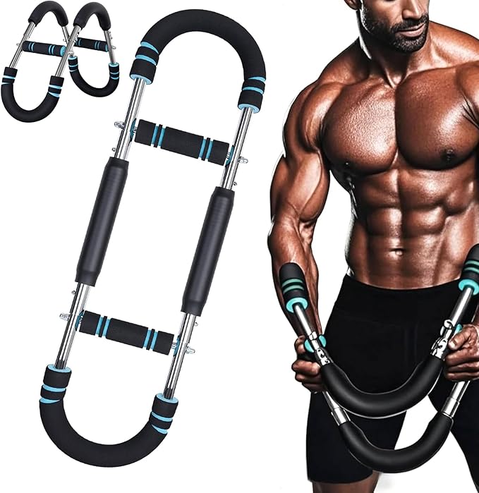 Twister Arm Trainer Bars - 60 - 150lb Adjustable Forearm Chest Workout Equipment - M&M