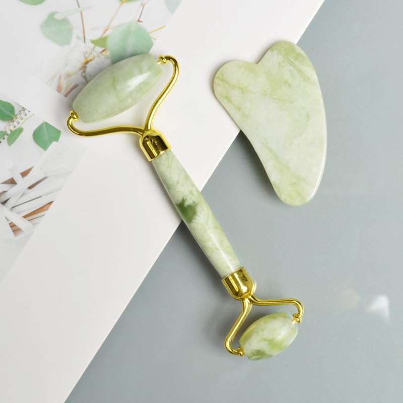 Jade Roller for Face and Gua Sha Set - M&M