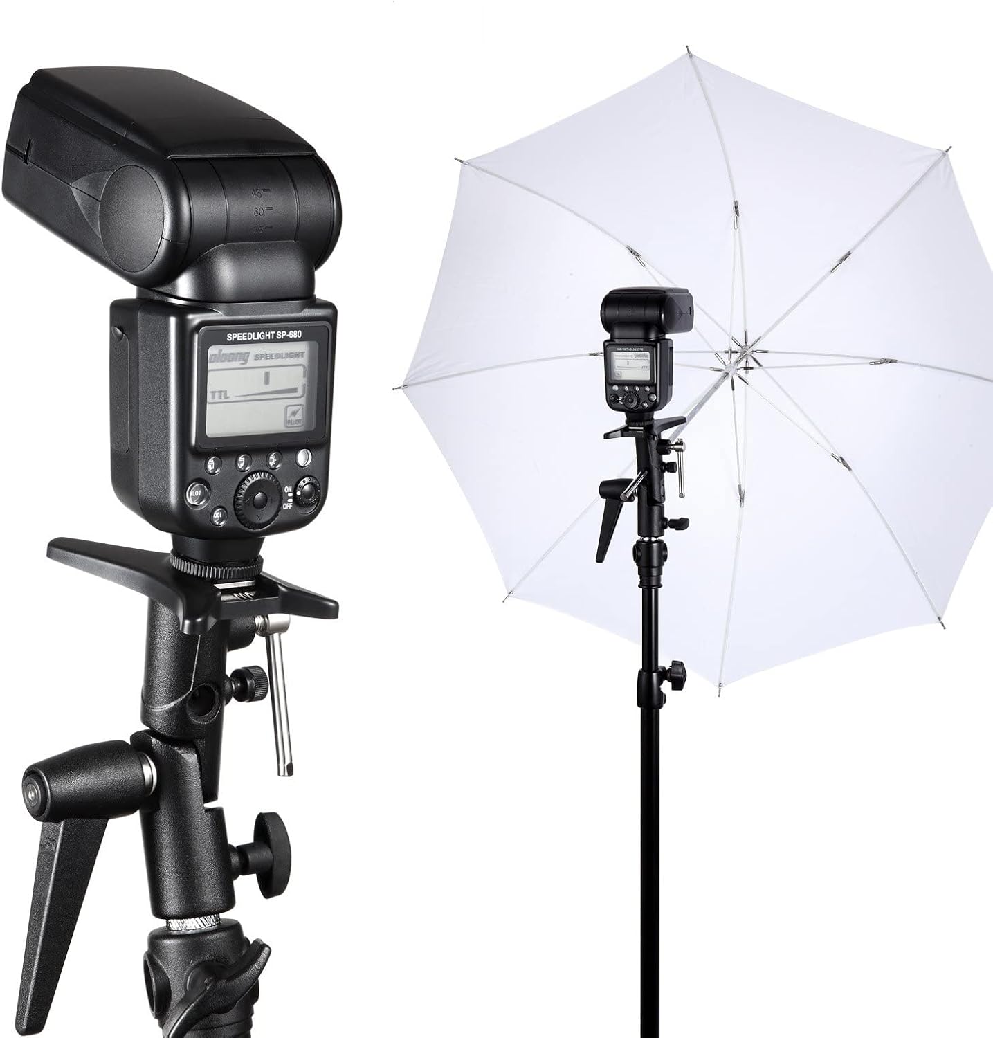 eWINNER H - Type Camera Flash Bracket 180°Swivel Mount Umbrella Holder - M&M